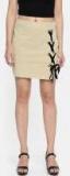 Roadster Beige Solid A Line Skirt Women