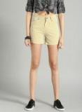 Roadster Beige Solid Chino Shorts women