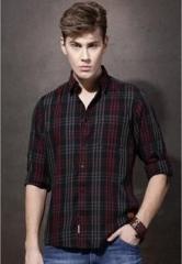 Roadster Black Checked Regular Fit Casual Shirt men