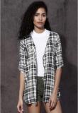 Roadster Black Checked Shrug Women