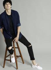 Roadster Black Mid Rise Skinny Fit Jeans men