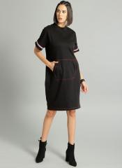 Roadster Black Solid A Line Dress women