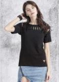 Roadster Black Solid Regular Top Women