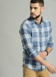 Roadster Blue & Off White Checked Casual Shirt Men