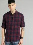 Roadster Blue & Red Regular Fit Checked Casual Shirt Men