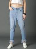 Roadster Blue Boyfriend Fit Mid Rise Clean Look Jeans Women