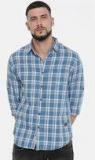 Roadster Blue Checked Casual Shirt Men