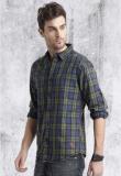 Roadster Blue Checked Regular Fit Casual Shirt Men