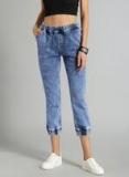 Roadster Blue Jogger Mid Rise Clean Look Stretchable Jeans Women