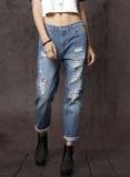 Roadster Blue Mid Rise Boyfriend Fit Jeans Women