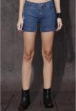 Roadster Blue Printed Shorts women