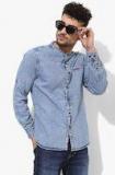 Roadster Blue Regular Fit Faded Denim Casual Shirt Men