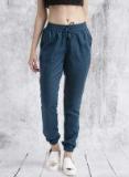 Roadster Blue Regular Fit Solid Joggers Women