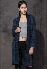 Roadster Blue Self Pattern Shrug women