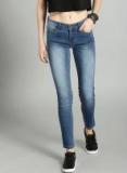 Roadster Blue Skinny Fit Mid Rise Clean Look Stretchable Cropped Jeans Women