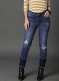 Roadster Blue Skinny Fit Mid Rise Mildly Distressed Stretchable Jeans Women