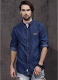 Roadster Blue Solid Denim Shirt Men