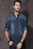 Roadster Blue Washed Denim Casual Shirt Men