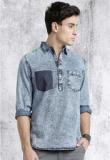 Roadster Blue Washed Regular Fit Kurta Men