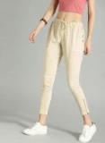 Roadster Cream Regular Fit Solid Regular Trouser Women