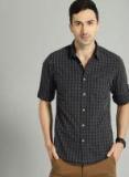 Roadster Grey & Navy Blue Checked Casual Shirt Men