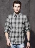 Roadster Grey Checked Casual Shirt Men