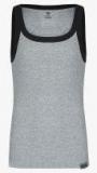 Roadster Grey Melange Solid Racer Back Innerwear Vest Rdst Rb Pk1 003D Men