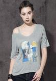 Roadster Grey Printed T Shirt Women