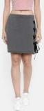 Roadster Grey Solid A Line Skirt Women