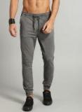 Roadster Grey Solid Joggers Men