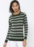 Roadster Grey Striped Pullover Sweater Women