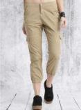 Roadster Khaki Solid Cargos Pant Women