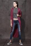 Roadster Magenta Solid Shrug Women