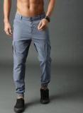 Roadster Men Blue Regular Fit Solid Cargos