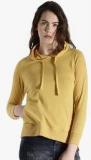 Roadster Mustard Yellow Solid Hoodie Women