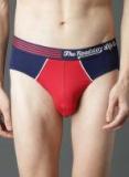 Roadster Navy Blue & Red Colourblocked Brief\ Men