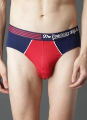 Roadster Navy Blue & Red Colourblocked Brief\ men