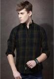 Roadster Navy Blue Checked Regular Fit Casual Shirt Men