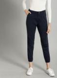 Roadster Navy Blue Regular Fit Solid Joggers Women