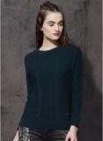 Roadster Navy Blue Self Pattern Sweater women