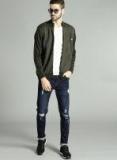 Roadster Navy Blue Skinny Fit Mid Rise Mildly Distressed Stretchable Jeans Men