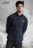 Roadster Navy Blue Solid Regular Fit Casual Shirt Men