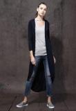 Roadster Navy Blue Solid Shrug Women