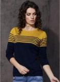 Roadster Navy Blue Striped Sweater Women