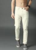 Roadster Off White Slim Fit Mid Rise Clean Look Stretchable Jeans Men