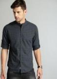 Roadster Olive Green & Blue Regular Fit Checked Casual Shirt Men