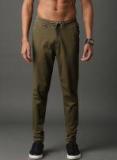 Roadster Olive Green Regular Fit Solid Trouser Men