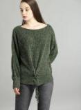 Roadster Olive Solid Pullover Women