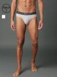 Roadster Pack Of 2 Men Grey & White Brief RDST BR PK2 001DE