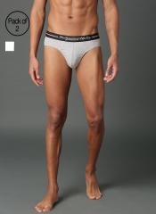 Roadster Pack of 2 Men Grey & White Brief RDST BR PK2 001DE